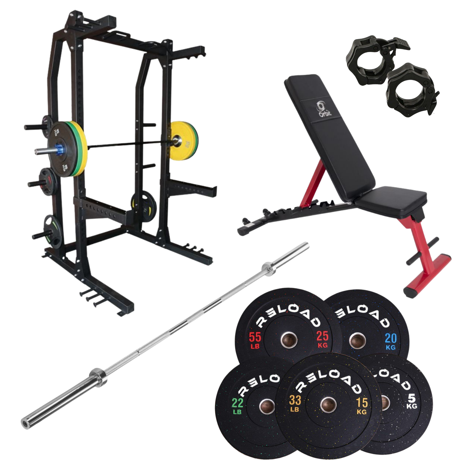 Commercial Half Rack & Bumper Plate Home Gym [Package 6] - Fitness Hero Brand new